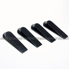 4 pcs DOOR STOPPER Wedge Black Plastic Stop Doorstop Carpet Floor Wedges H051