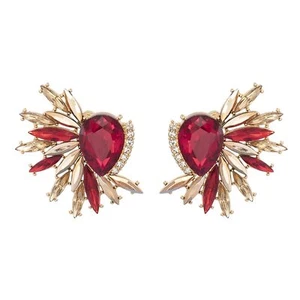 Vintage Rhinestone Statement Earrings for Women Girls Colorful Crystal Cluster D - Picture 1 of 6