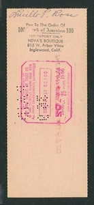 Lucille Ross, Actress/Composer - Hand Signed/Autographed Personal Check (1957) - Picture 1 of 2