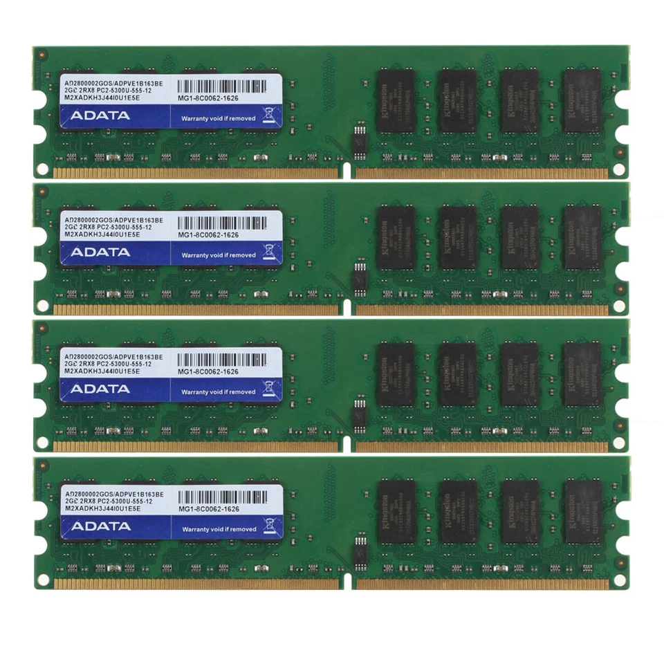 ADATA 8GB 4X2GB PC2-5300 DDR2 667Mhz 240Pin Desktop Memory For Dell OptiPlex 755 - Image 1 of 4