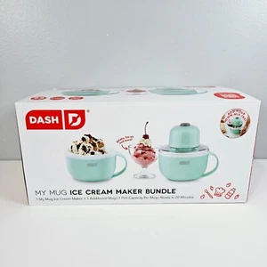 Dash Ice Cream Maker - My Mug Bundle for Two (Aqua) - New NIB - Picture 1 of 4