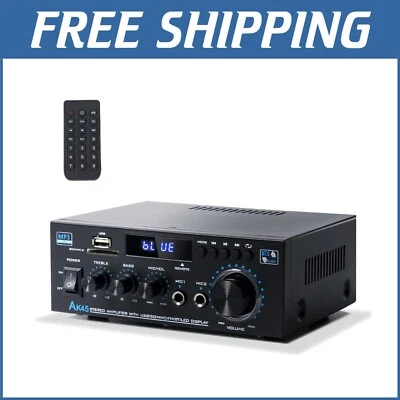 Compact Hi-Fi Stereo Receiver & Bluetooth Amplifier with Karaoke for Home Use - Image 1 of 4