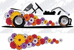Daisy flowers motorcycle go kart race car truck semi vinyl graphic decal - Picture 1 of 1