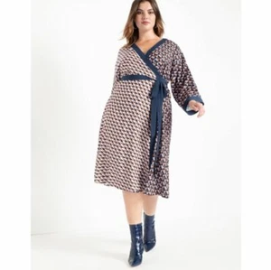Eloquii Kimono Wrap Geomtetric Prism Dress 20 NWT - Picture 1 of 9