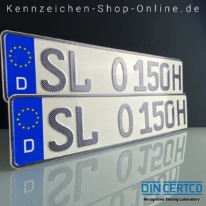 2 Kfz Carbon H Kennzeichen 520x110mm Nummernschild DHL Versand - Bild 1 von 6