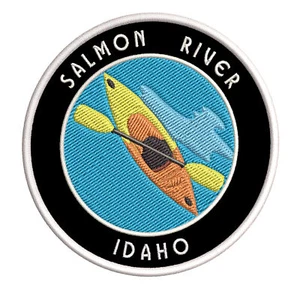 Salmon River, Idaho Kayak Patch Embroidered Iron-On Applique Water Rafting - Picture 1 of 18