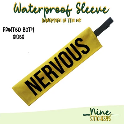 HANDMADE HIGHLY VISIBLE DOG LEAD SLEEVE NERVOUS REACTIVE OR ANY TEXT YELLOW