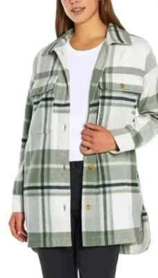 Banana Republic Ladies Brushed Flannel Shirt Jacket (Green, Medium) - Image 1 of 3