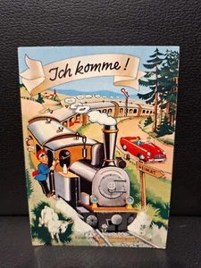 postal vengo humor tarjeta divertida ferrocarril - Imagen 1 de 2