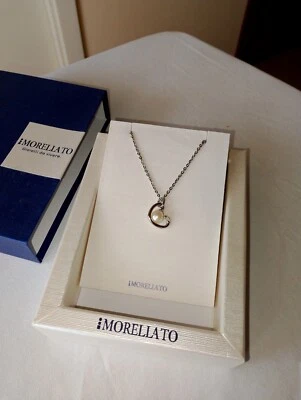 Collana Morellato con ciondolo a forma di cuore in acciaio e perla all'interno - Immagine 1 di 4