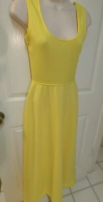 Vestido largo o tejido amarillo vintage talla 9 1972 Foto 1 de 3