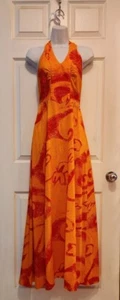 Vintage 70's Hawaiian Halter Maxi Dress Kimi's at Kings Alley S/M - Picture 1 of 13
