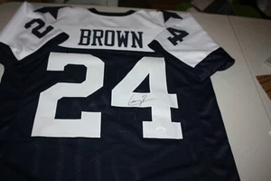 DALLAS COWBOYS LARRY BROWN #24 SIGNED HOME THANKSGIVING JERSEY SB MVP JSA WIT - Picture 1 of 3