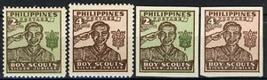Filipinas 1948, Scout Set Perf + Imperf MNH, Mi 490-91 A y B - Imagen 1 de 1