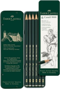 5 Piece Quality Water-Soluble Graphite Aquarelle Pencils in a Tin - Picture 1 of 1