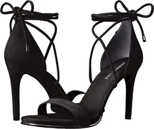 NEW KENNETH COLE BLACK LEATHER SUEDE STILETTO SANDALS PUMPS SIZE 8.5 M - Picture 1 of 5