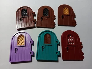 LEGO LOTTO 6 PORTE TOP TONDO 1X4X6 FINESTRA BUCO DELLA SERRATURA RETICOLO #40241 COLORI MISTI - Foto 1 di 2