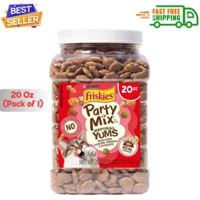 Purina Friskies Natural Cat Treats Party Mix Natural Yums With Real Salmon,20 Oz - Image 1 of 4