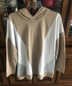 Livi Active Lane Bryant Khaki Multi Colorblock Pullover Hoodie 30/32W Plus NWT - Picture 1 of 17