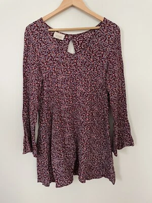 Lucy Love Moon Child Floral Dress Maroon Size M 90’s - Image 1 of 4