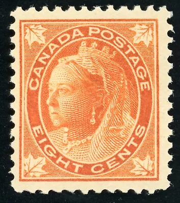 Canada Scott 72 Mint very light LH OG 8c 1897-98 Red Orange Lot AE2033 bhmstamps - Image 1 of 2