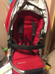 1000$+E UV SUN SHIELD UPPA BABY VISTA RED high end Stroller buckle big wheels - Picture 1 of 7