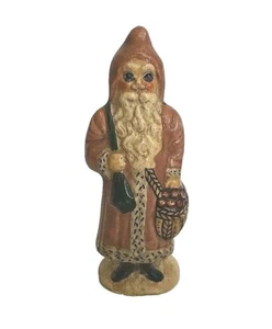 De Colección Vaillancourt Arte Popular Papá Noel Estatuilla Abrigo Rosa 1987 - Imagen 1 de 10