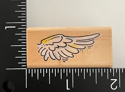 Stampendous Right Wing Angel Cherub Wing B074 Wood Mounted Rubber Stamp - Image 1 of 3
