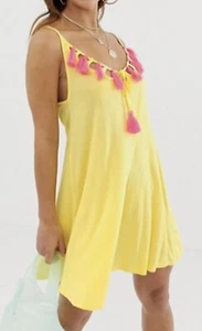 Vestido de playa jersey con borlas rosas talla ASOS DESIGN 6 - Imagen 1 de 7