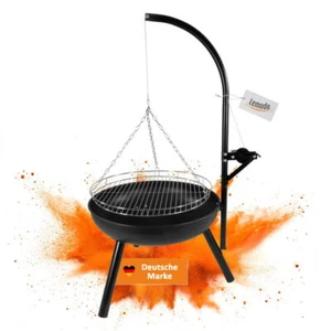 Holzkohlegrill mit stabiler Feuerschale, Schwenkgrill mit höhenverstellbarem Gri - Bild 1 von 7