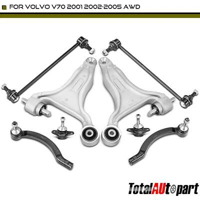 8x Control Arm & Sway Bar Link & Tie Rod End for Volvo V70 2001-2005 AWD Front Foto 1 de 4