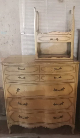 Vintage French Provincial Chest Of Drawers Dresser With Nightstand Great Cover