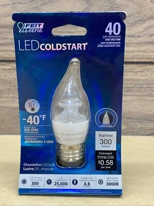 Feit Electric LED Coldstart Chandelier Bulb Instant On At -40 F Replaces 40w - Picture 1 of 9
