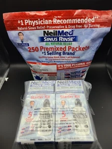 New NeilMed Sinus Rinse Allergy-250 PACKETS + 2 Starter Kits (Sealed) - Picture 1 of 11