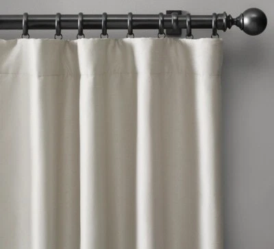 RH Restoration Hardware Silk Dupioni Drapery Rod Pocket (2 panels) Mist 50"x84" - Image 1 of 4