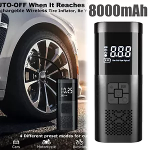Rechargeable Car Tire Air Inflator Tyre Electric Pump Cordless with USB Portable - Picture 1 of 10