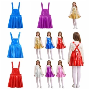 Kids Girl's Dress With Pocket School Dresses Party Overalls Sparkly Costume - Picture 1 of 55