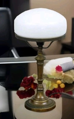 Tischlampe Messing Pilz Lampe AURUM Jugendstil Schreibtischlampe Antik Stil Deko - Bild 1 von 4