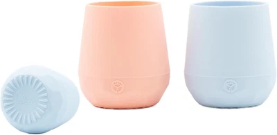 Силиконовые детские тренировочные чашки — набор из 2 мягких силиконовых чашек — 2 унции открытая чашка для Ba - Изображение 1 из 4