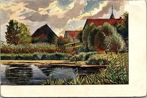 Country Scene H. HOFFMANN artist signed ART Postcard - Picture 1 of 2