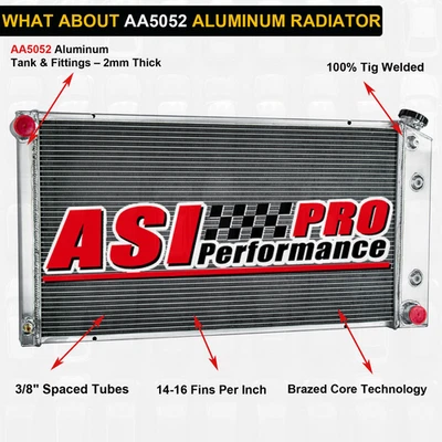 CC232 3-Row Aluminum Radiator For Cadillac 1977-1992 DeVille Fleetwood Brougham. Foto 1 de 4