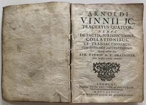 ARNOLDI VINNII JC. TRACTATUS QUATUOR DE PACTIS JURISDICTIONE PETRI BRUYSE 1748 - Picture 1 of 9