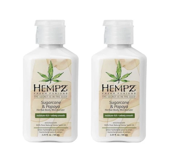 2 Pack Hempz Herbal Body Moisturizer Sugarcane & Papaya Lotion 2.25oz - Image 1 of 1