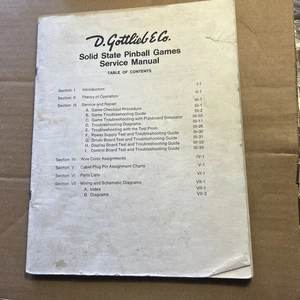 original Gottlieb Solid State Service Pinball arcade game manual - Picture 1 of 4