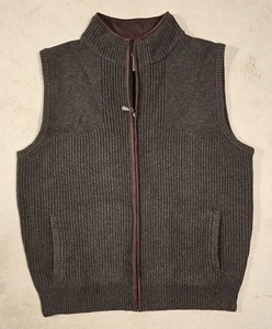 LL Bean 100% Lana Merino Corderos Cremallera Completa Suéter Chaleco Chaqueta Verde Para Hombres Grande - Imagen 1 de 7