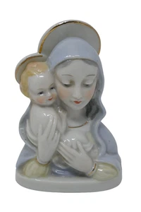 Figura Busto Porcelana Arnart Japón Años 70 Santísima Madre María y Niño Jesús - Imagen 1 de 6