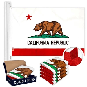 5er-Pack: Kalifornien Staatsflagge 4 x 6 Fuß doppelseitig bestickt 210D - Bild 1 von 8