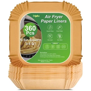 360 Pcs 6.5” Square Unbleached Heavy Duty Air Fryer Paper Liners Disposable, ... - Picture 1 of 7