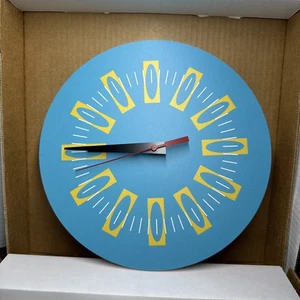 Palm Springs Destination PSP Reloj Moderno Retro 10” Azul Amarillo Nuevo En Caja - Imagen 1 de 9