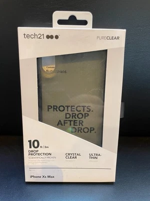 Funda delgada resistente Tech21 Evo Check para Apple iPhone Xs MAX - negra ahumada Foto 1 de 2